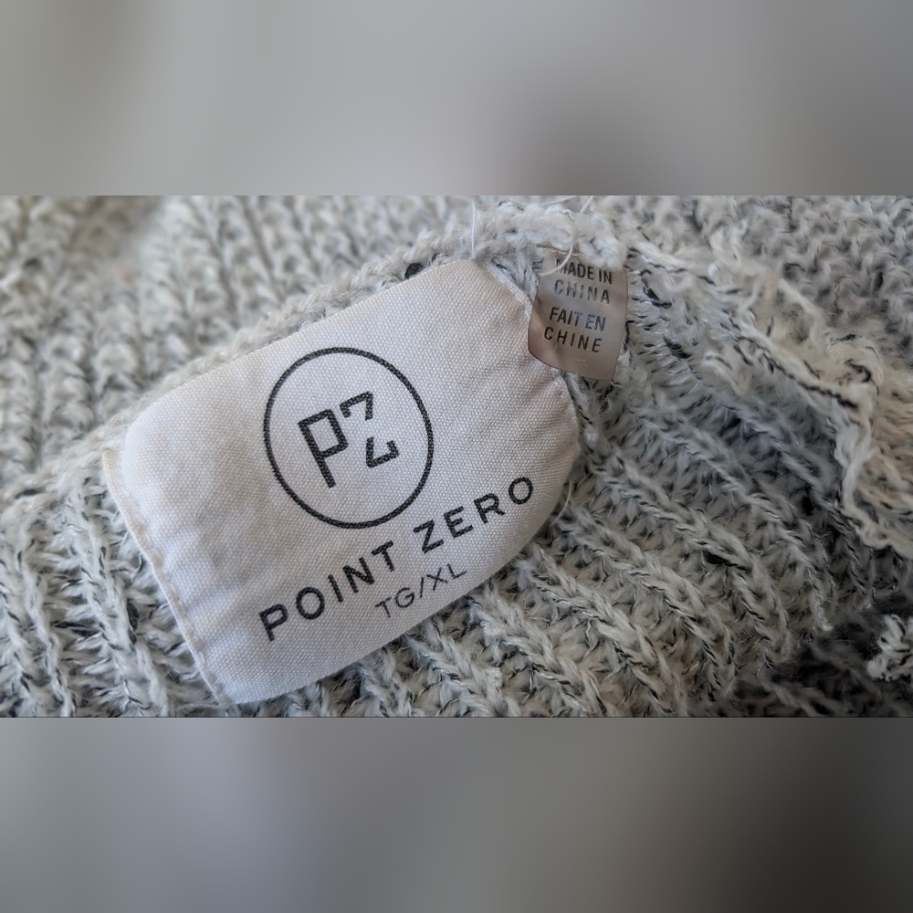 Point Zero Grey Ribbed Sweater XL *FLAW* - Picture 8 of 10